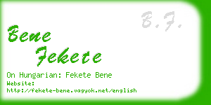 bene fekete business card